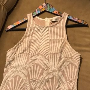 Hello Molly Nude and White Lace Dress